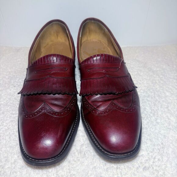 Johnston & Murphy Heritage Men’s 12 Brown Leather Loafers Shoes  Kiltie Wingtip - Picture 1 of 9